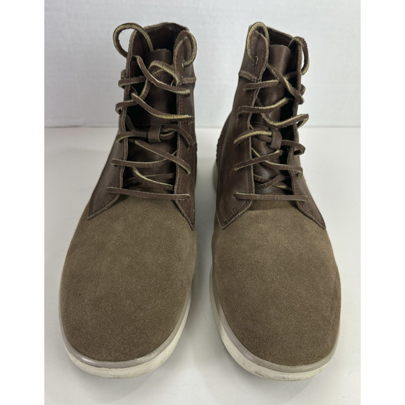 UGG Lamont Leather Chukka Boots Men's 11.5 Chestnut Brown Laced Shoes Uggs - Picture 3 of 12